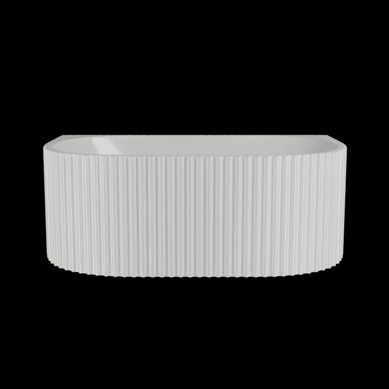 Image of Balterley Contemporary Back To Wall Freestanding Bath with Ribbing 1600 x 780mm White