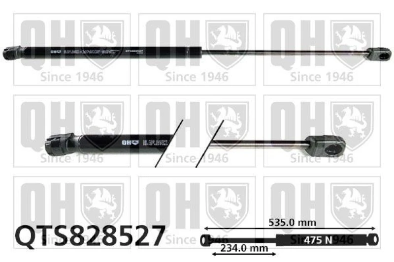 Image of QUINTON HAZELL Tailgate strut QUINTON HAZELL QTS828527