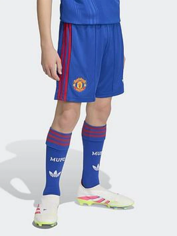 Image of adidas Manchester United Away Short 2026/27 Juniors Domestic Replica Shorts 7-8 Years Blue 37285218175