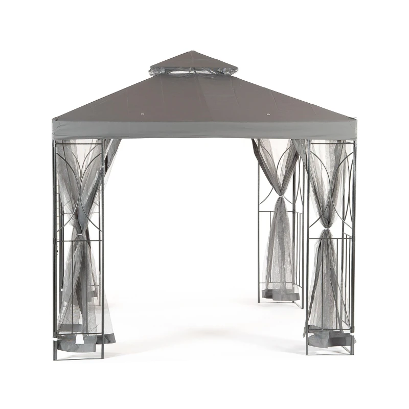 Image of Suntime Polenza 2.5m Gazebo with full Nets - Grey Grey One Size
