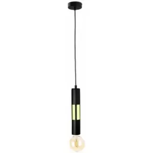 image of Netlighting Magnum Slim Pendant Ceiling Light Black, Gold, 10cm, 1x E27