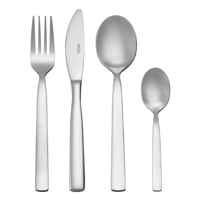Image of Mikasa Beaumont Stainless Steel Silver Gift Boxed 16 Piece Cutlery Set Silver