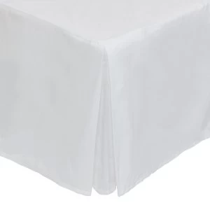 image of Catherine Lansfield White Non-Iron Plain Dye Pleated Platform Valance Sheet - Double