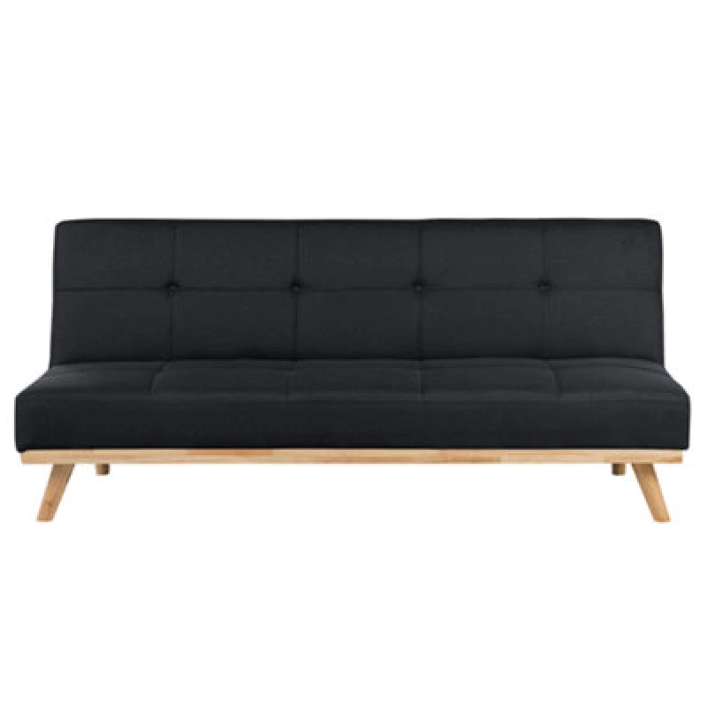 Image of Beliani Sofa Bed 3 Seater Froya Fabric Black