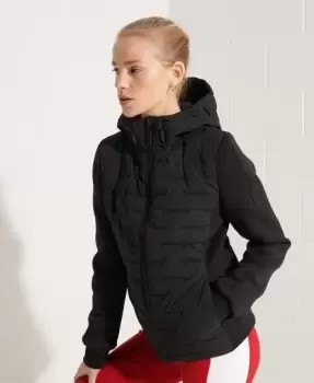 Image of Superdry Womens Storm Sonic Hybrid Hoodie Black - Size: 12