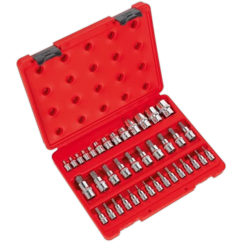 Image of Sealey 38 Piece Combination Drive Torx / Security Torx Socket and Socket Bit Set Combination