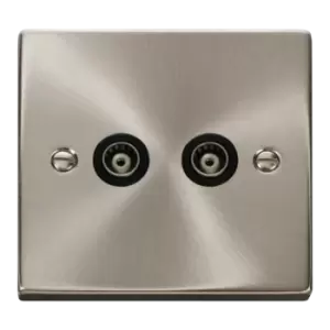 Image of Click Scolmore Deco 2 Gang Isolated Co-Axial Socket - VPSC159BK