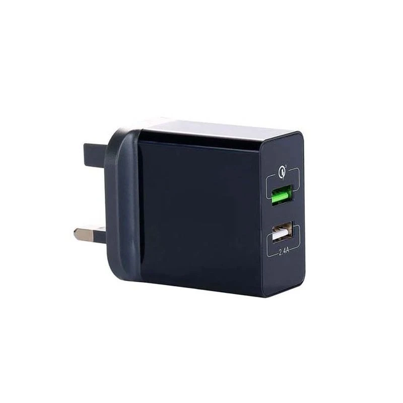 Image of FDL 2 PORT USB A MAINS CHARGER WITH QC3 36W - BLACK