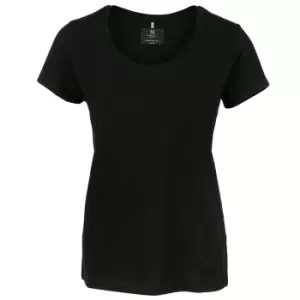 image of Nimbus Womens/Ladies Danbury Pique Short Sleeve T-Shirt (S) (Black)