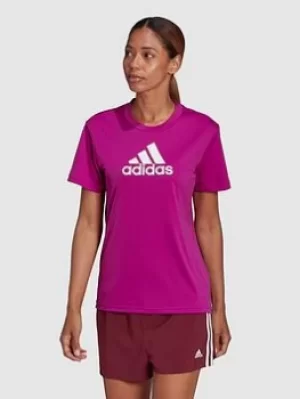 Image of adidas Big Logo Tee, Fuchsia Size M Women