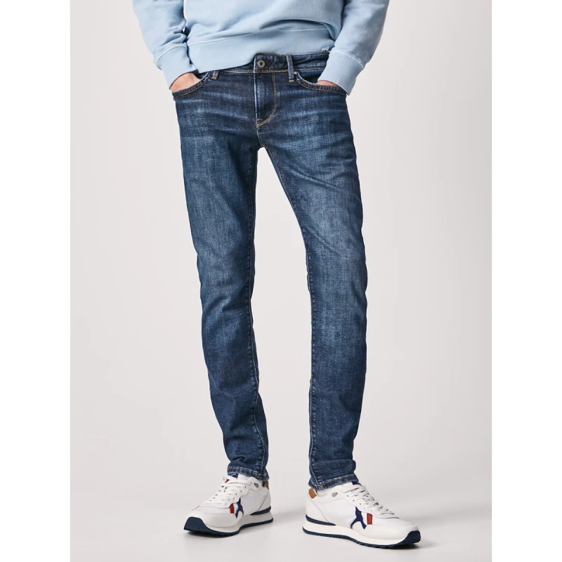 Image of Pepe Jeans Hatch Slim Stretch Jeans Dark Blue Cotton W34 L34