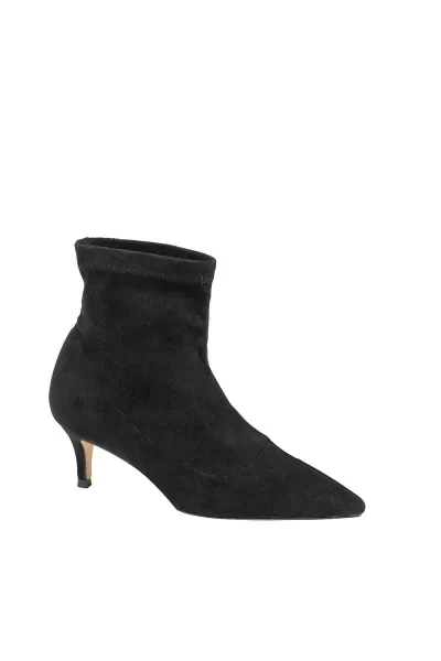 Image of Black 'Madruga' Pointed-Toe Sock-Boots