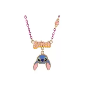 image of Disney Lilo & Stitch Pink, purple and blue enamel Costume Necklace NH00925YRPL-16