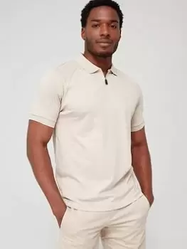 Image of BOSS Philix Regular Fit Polo Shirt - Beige , Medium Beige Size M Men