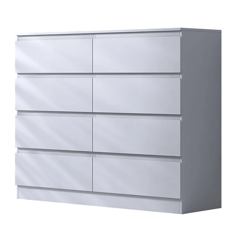 Image of FWStyle Matt Dressing Table Desk With 3 Large Drawers White