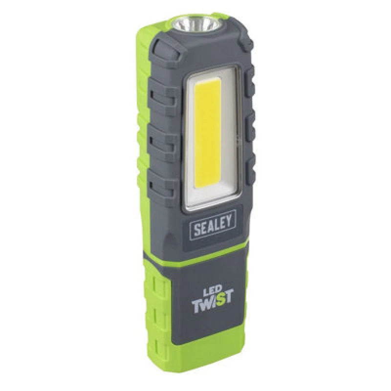 Image of Sealey LED Twist Rechargeable Inspection Light 5W Cob & 1W SMD LED601G Colour: Green