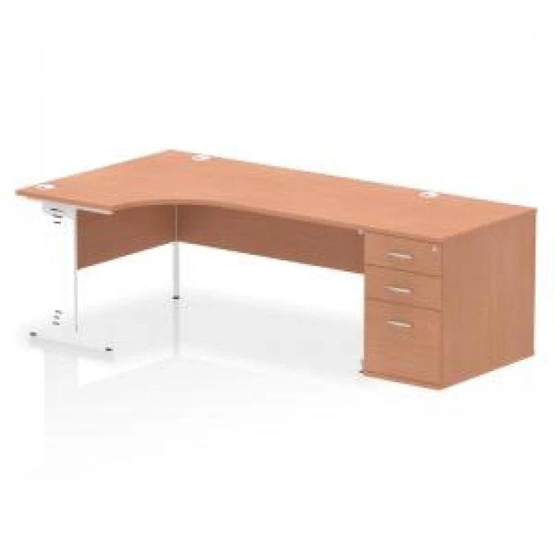 Image of Dynamic Office Solutions Impulse 1800mm Cable Managed Left Crescent Desk Workstation I004113