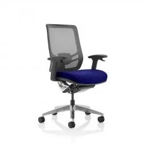Image of Ergo Click Bespoke Fabric Seat Stevia Blue Black Mesh Back KCUP1938