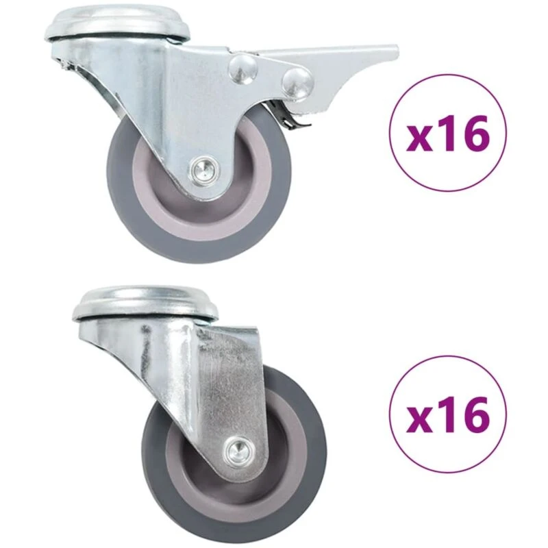 Image of VIDAXL 32 pcs Bolt Hole Swivel Casters 50 mm Vidaxl 8719883716770