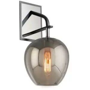 image of Odyssey 1 Light Wall Sconce Carbide Black Polished Nickel, Glass