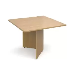 Image of Arrow head leg square extension table 1000mm x 1000mm - oak