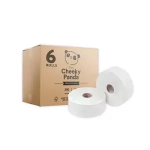 image of Cheeky Panda 2-Ply Maxi Jumbo Roll 300m (Pack of 6) PFMAXJRL6