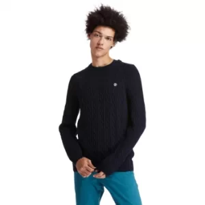 Image of Timberland Phillips Brook Cable-knit Sweater For Men In Navy, Size XXL