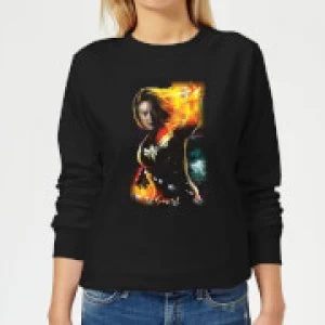 image of Captain Marvel Galactic Shine Womens Sweatshirt - Black