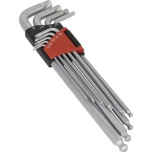 image of Sealey 9 Piece Lock On Ball End Hex Key Set Imperial