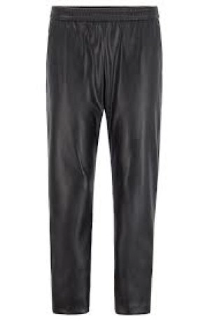 image of Hugo Boss Casual Faux Leather Jogging Pants Black Size 10 Women