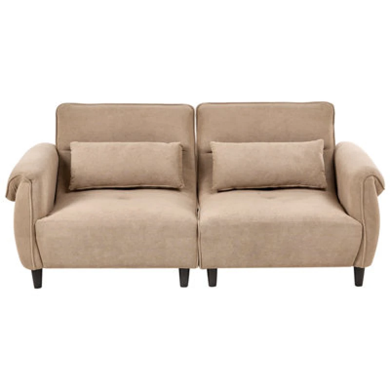 Image of Beliani Sofa 3 Seater Wetlan Fabric Light Brown