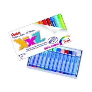 image of Pentel Oil Pastels Large Assorted Colours Pack of 12 GHT-12