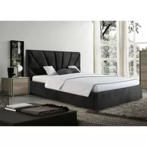 Image of Envisage Trade - Hamini Upholstered Beds - Plush Velvet, King Size Frame, Black - Black