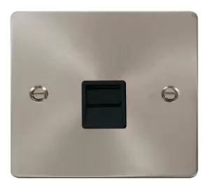 Image of Click Scolmore Define Brushed Steel 1 Gang Telephone Outlet With Black - FPBS120BK