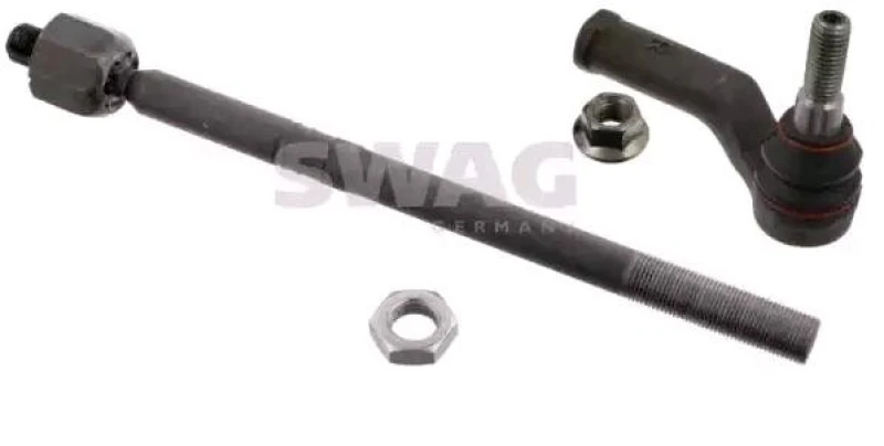 Image of SWAG 55 94 7932 Tie Rod Front Axle Right, with lock nut Rod Assembly (284)