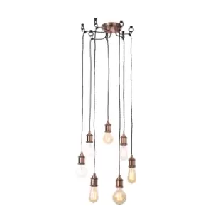 Image of Inlight Padua 7-Light E27 Pendant Cord Set Copper & Black