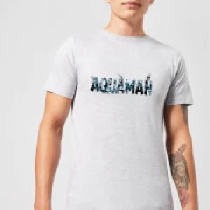 Image of Aquaman Chest Logo Mens T-Shirt - Grey - XXL