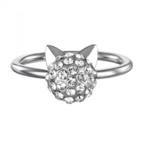 image of Ladies Karl Lagerfeld Silver Plated Choupette Ring size L