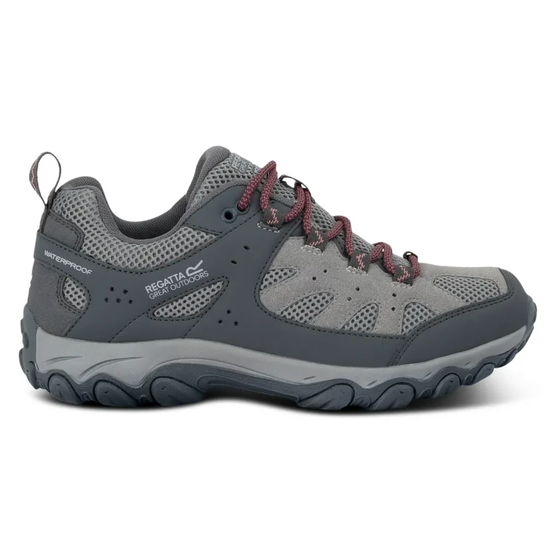 Image of Regatta Womens Edgepoint Breathable Waterproof Low Walking Shoes in Grey Size: 5 Grey Female 5