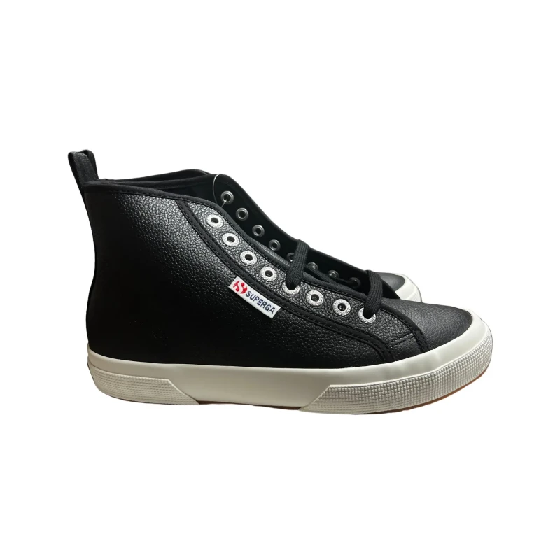 Image of Superga Womens Trainers Superga 2750 Mid Tumbled Leather Noir Female 38