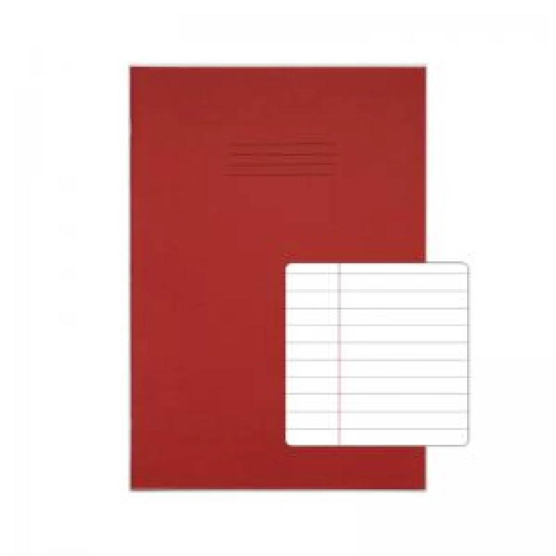 Image of RHINO 13 x 9 A4 Oversized Exercise Book 80 Pages 40 Leaf Red 8mm VTSRVDU0802004