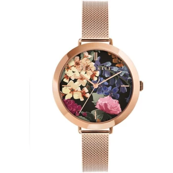Image of Ted Baker Ammy Floral Watch Womens - Pink Gold/Multi