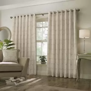 Image of Paoletti Horto Eyelet Curtains (90in x 72in) (Natural) - Natural