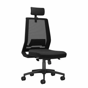 image of TC Office Rome Mesh High Back Chair with Headrest, Black