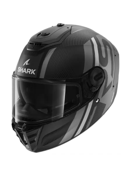 Image of Shark Spartan RS Carbon Shawn Mat Carbon Silver Anthracite DSA Full Face Helmet Size XS
