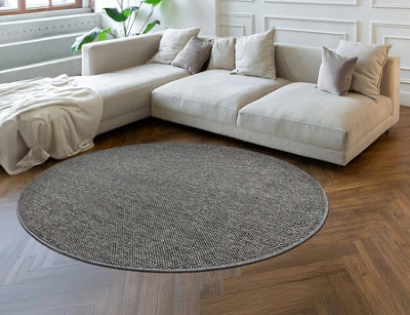Image of RugsX Carpet Casablanca Loom Circle Grey, Loop, Soft Indoor & Outdoor Circle 80 Cm