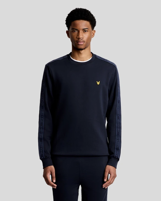 Image of Lyle & Scott Sweater Lyle & Scott Jacquard Tape Bleu Male 2XL