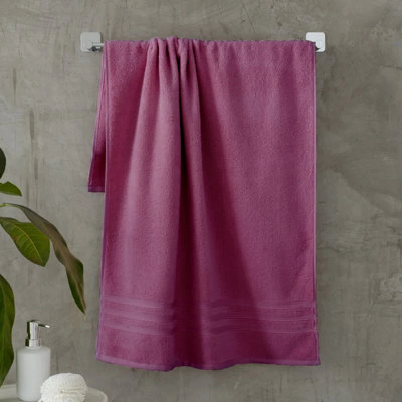 Image of Catherine Lansfield Catherine Lansfield 'Zero Twist' Bath Sheet in Raspberry Raspberry Bath Sheet Unisex 5057681135830