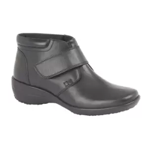 Image of Mod Comfys Womens/Ladies Softie Leather Extra Wide Ankle Boots (3 UK) (Black)