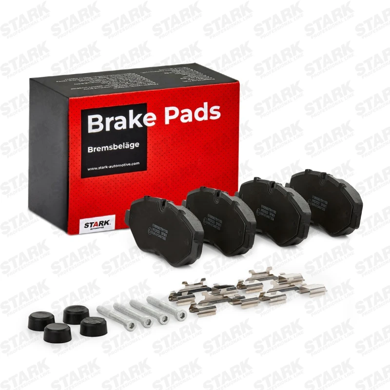 Image of STARK SKBP-0011228 Brake pad set Front Axle, prepared for wear warning indicator Low-Metallic Brake Pad Set,disc brake (402)